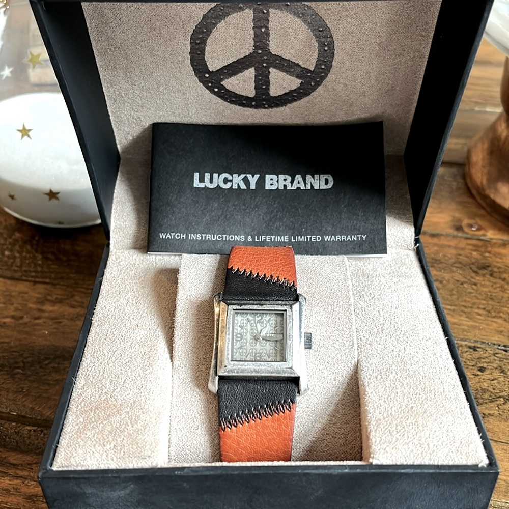Lucky Brand vintage watch in vibrant colors.